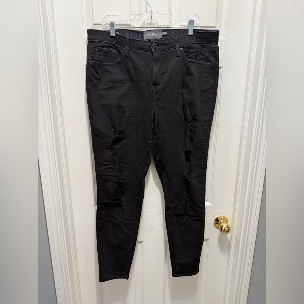 Torrid Premium Black Distressed Jeans